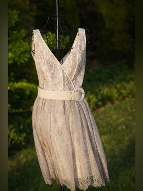 Lace Mini Dress with Matching Belt